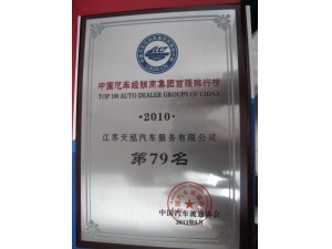 2010年度經銷商集團百強排行榜第79位