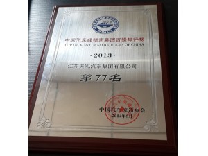 2013年度經銷商集團百強排行榜77位